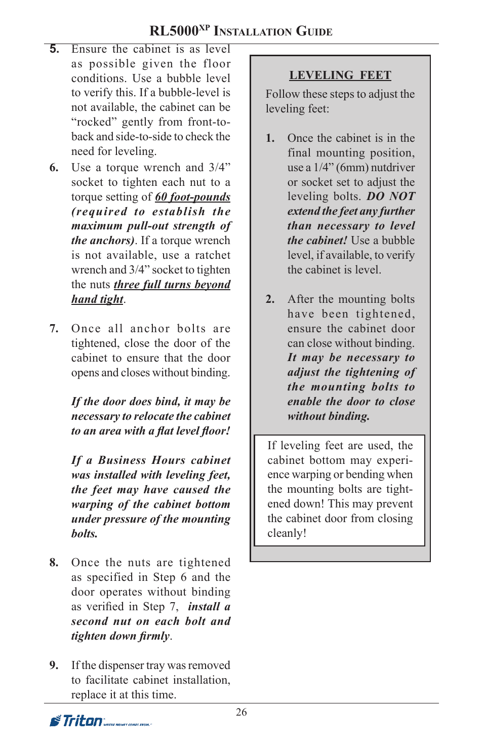 Rl5000 | Triton RL5000XP PC-BASED ATMS Installation Manual User Manual | Page 26 / 48