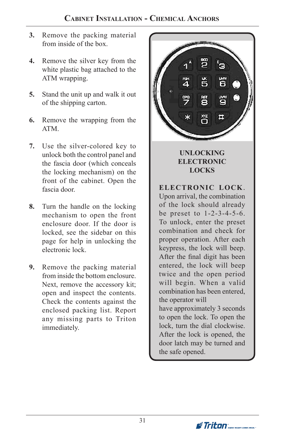 Triton RL5000XP PC-BASED ATMS Installation Manual User Manual | Page 31 / 48