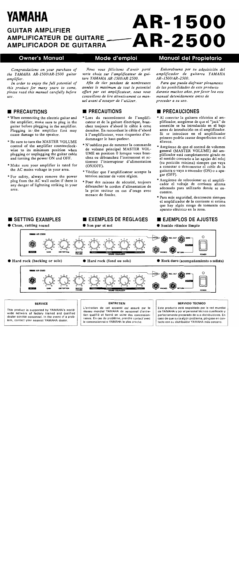 Yamaha AR-1500 User Manual | 4 pages