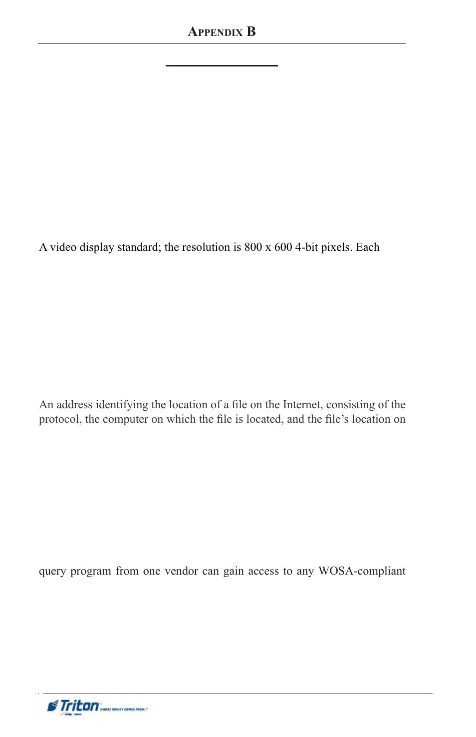 Glossary of terms | Triton FT5000XP Prism NDC Emulation w/XFS Compliance User Manual User Manual | Page 115 / 129