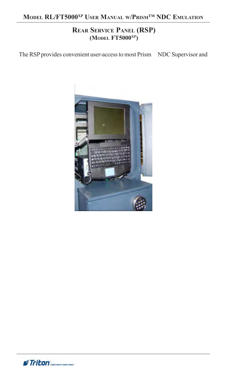 Rsp), Rl/ft5000, Ndc e | Triton FT5000XP Prism NDC Emulation w/XFS Compliance User Manual User Manual | Page 12 / 129