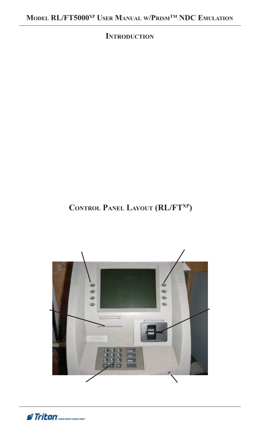 Rl/ft | Triton FT5000XP Prism NDC Emulation w/XFS Compliance User Manual User Manual | Page 14 / 129