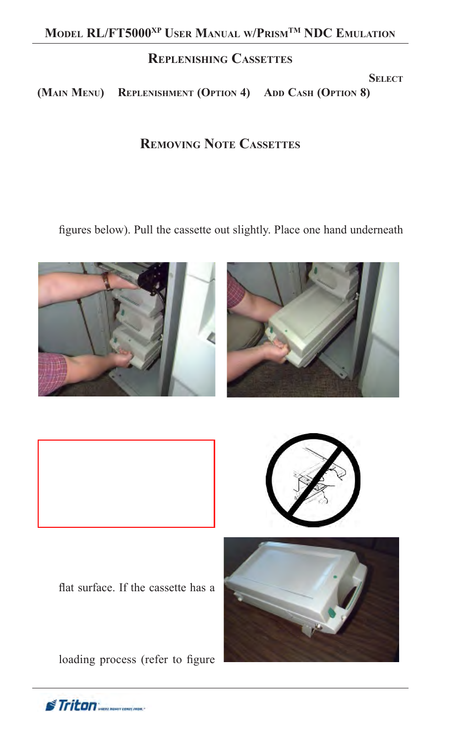 Caution, Rl/ft5000, Ndc e | Triton FT5000XP Prism NDC Emulation w/XFS Compliance User Manual User Manual | Page 24 / 129