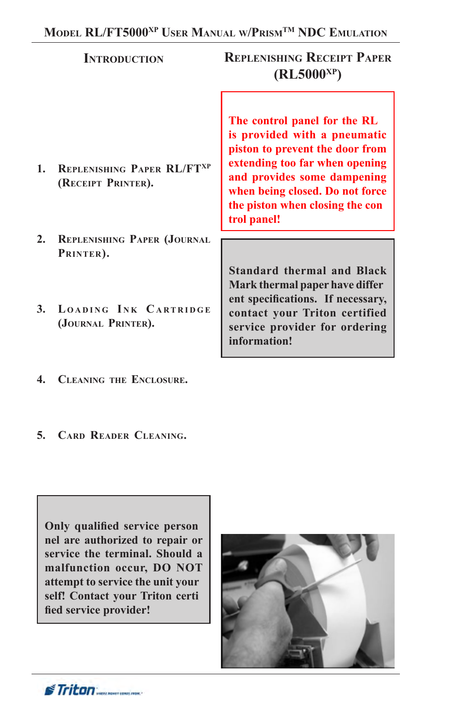 Rl5000, Rl/ft5000, Ndc e | Triton FT5000XP Prism NDC Emulation w/XFS Compliance User Manual User Manual | Page 32 / 129
