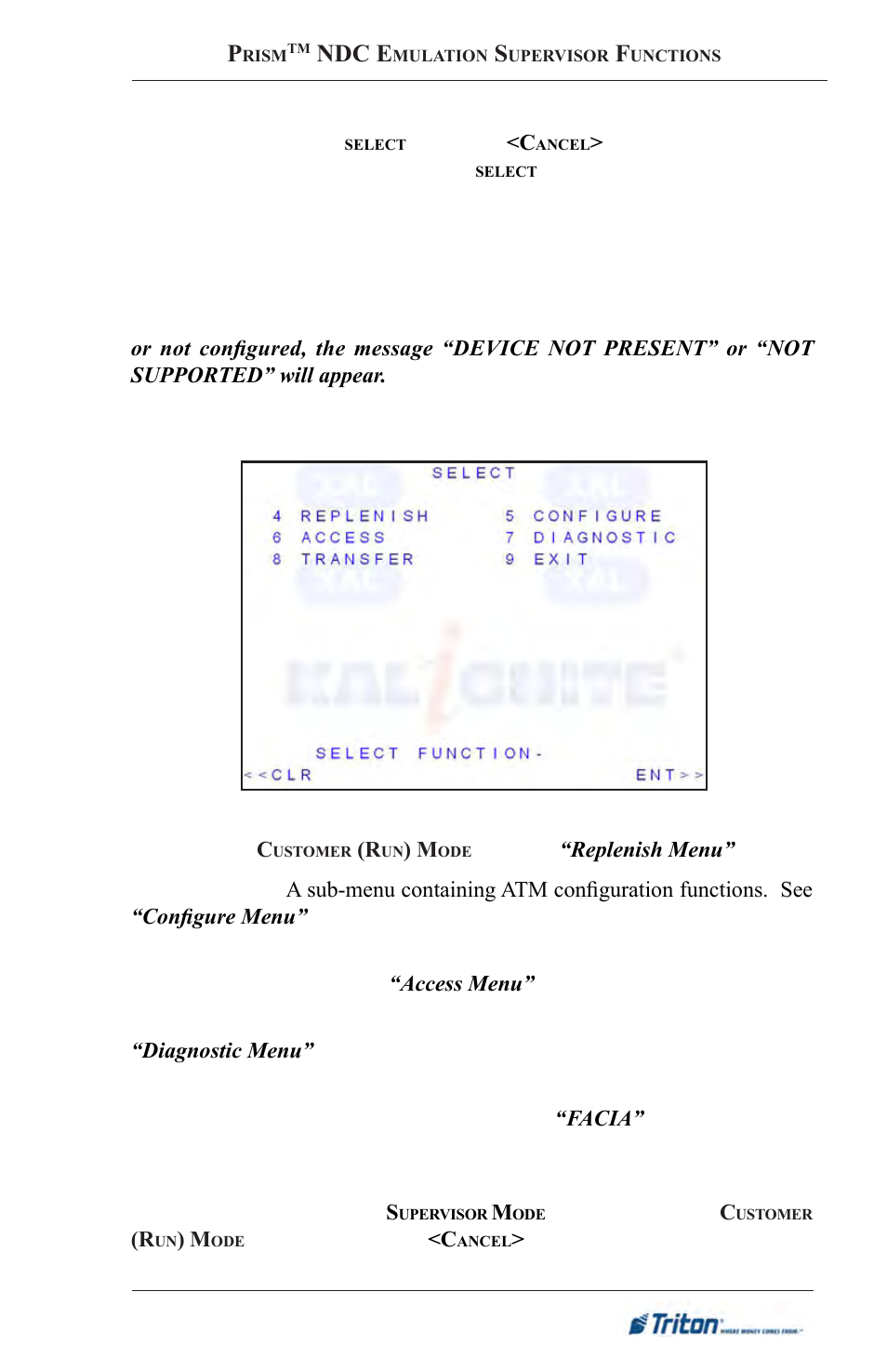 Ndc e | Triton FT5000XP Prism NDC Emulation w/XFS Compliance User Manual User Manual | Page 49 / 129