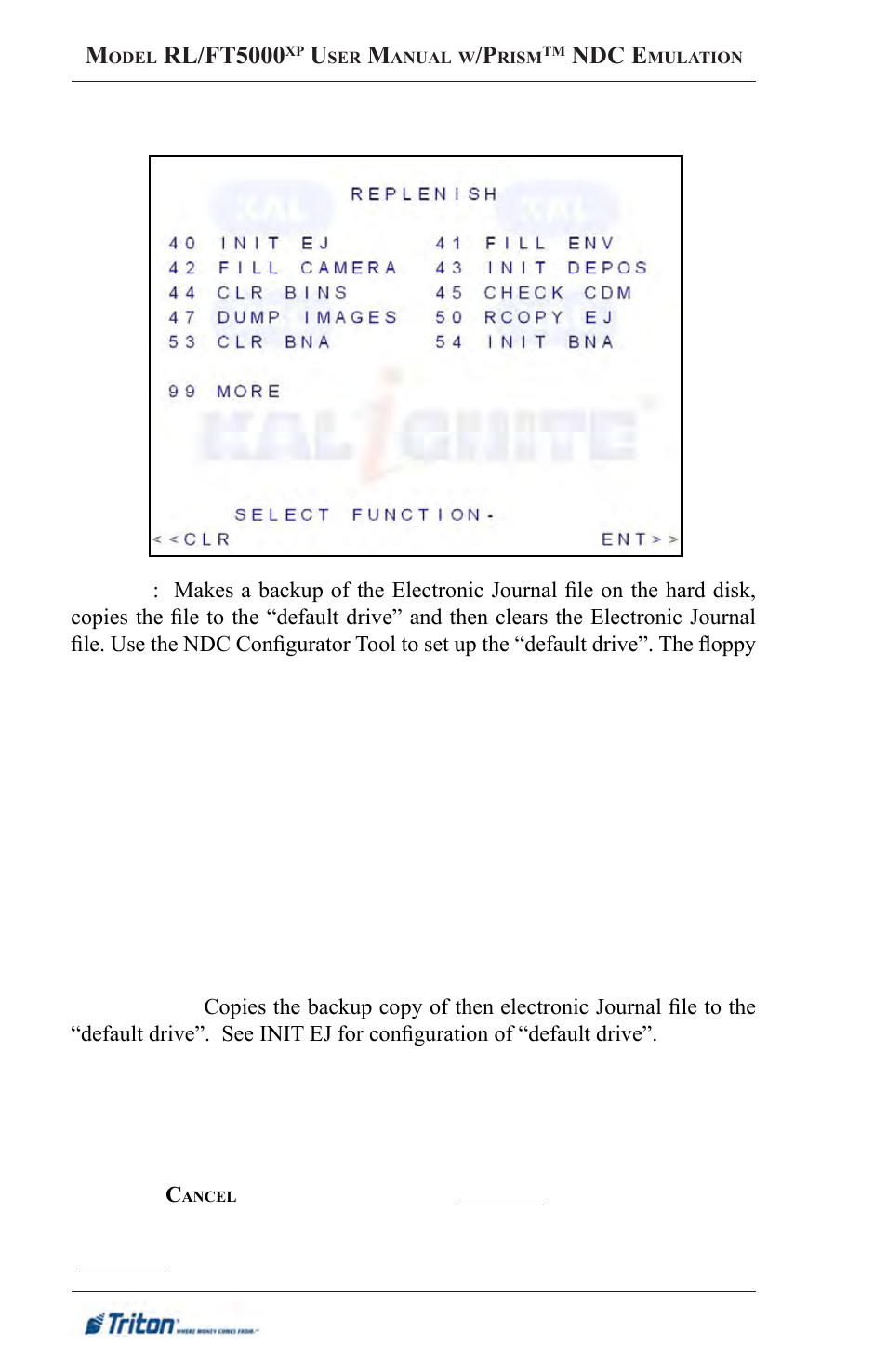 Triton FT5000XP Prism NDC Emulation w/XFS Compliance User Manual User Manual | Page 52 / 129