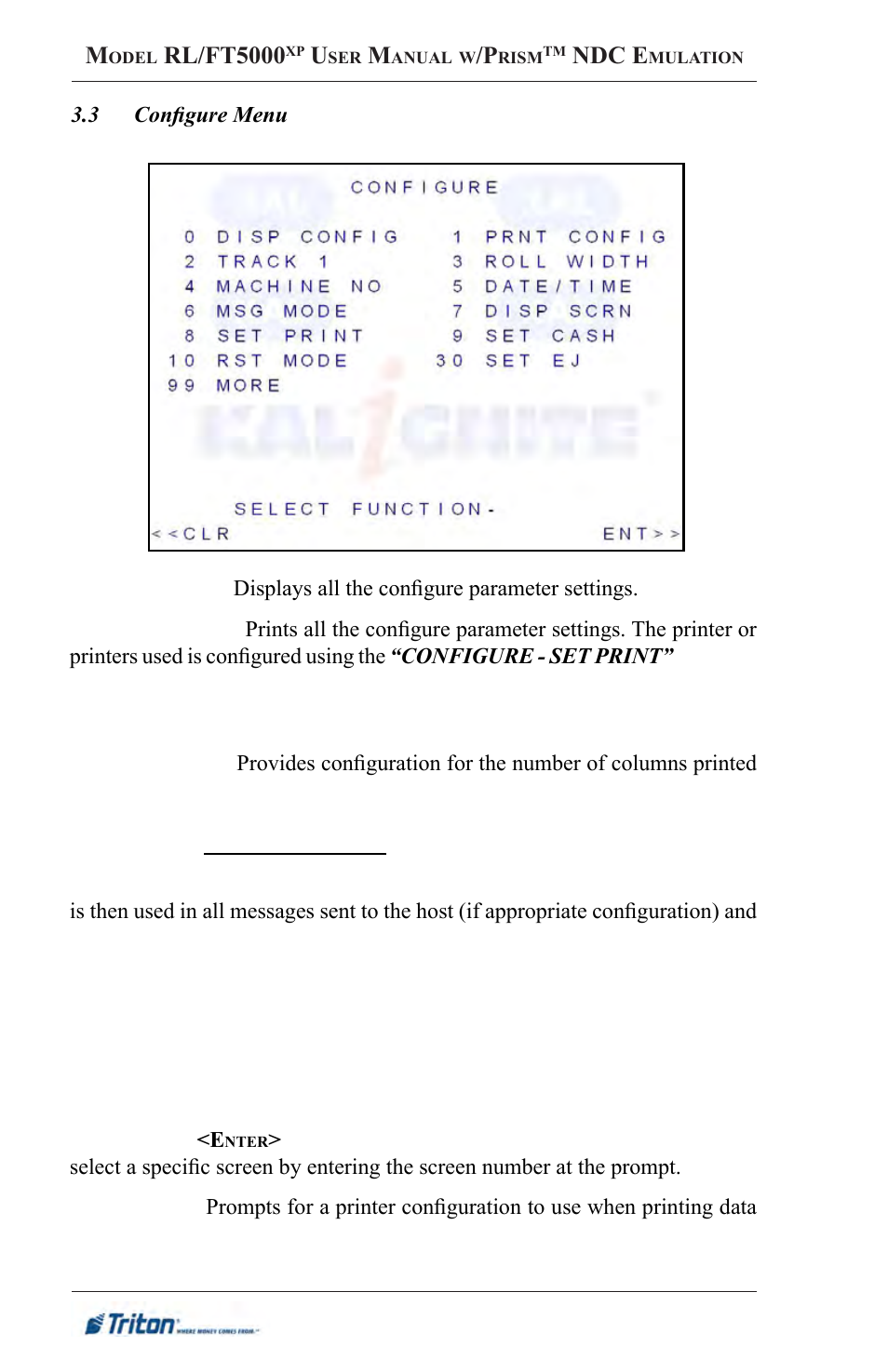 Rl/ft5000, Ndc e | Triton FT5000XP Prism NDC Emulation w/XFS Compliance User Manual User Manual | Page 54 / 129