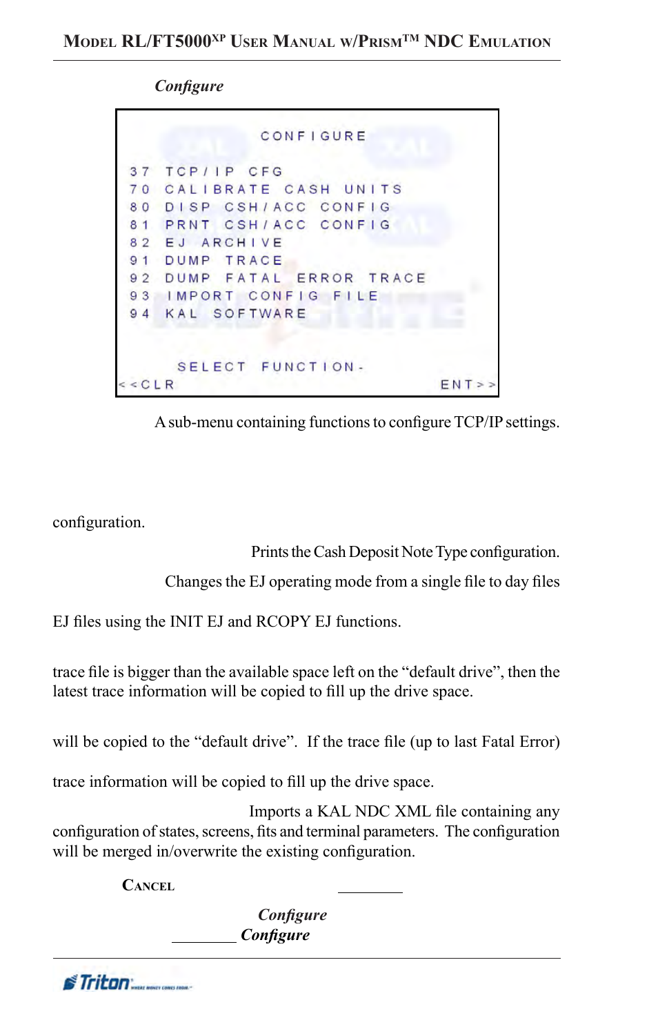 Triton FT5000XP Prism NDC Emulation w/XFS Compliance User Manual User Manual | Page 56 / 129