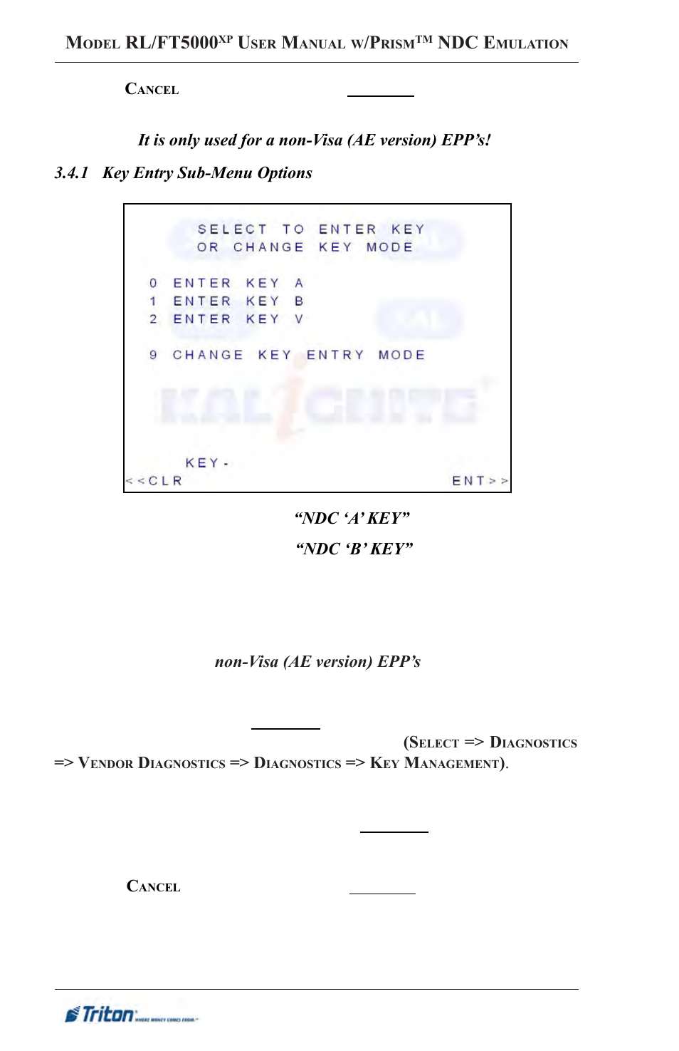 Rl/ft5000, Ndc e | Triton FT5000XP Prism NDC Emulation w/XFS Compliance User Manual User Manual | Page 60 / 129