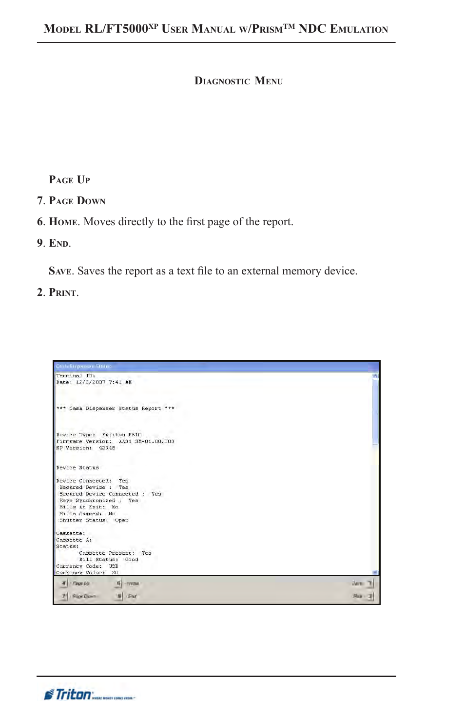 Rl/ft5000, Ndc e | Triton FT5000XP Prism NDC Emulation w/XFS Compliance User Manual User Manual | Page 70 / 129