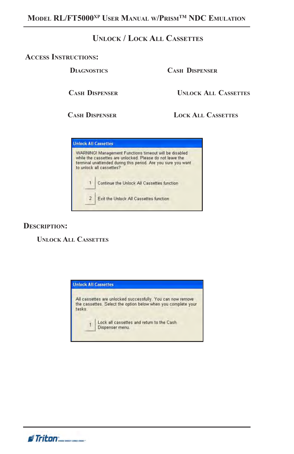 Rl/ft5000, Ndc e | Triton FT5000XP Prism NDC Emulation w/XFS Compliance User Manual User Manual | Page 80 / 129