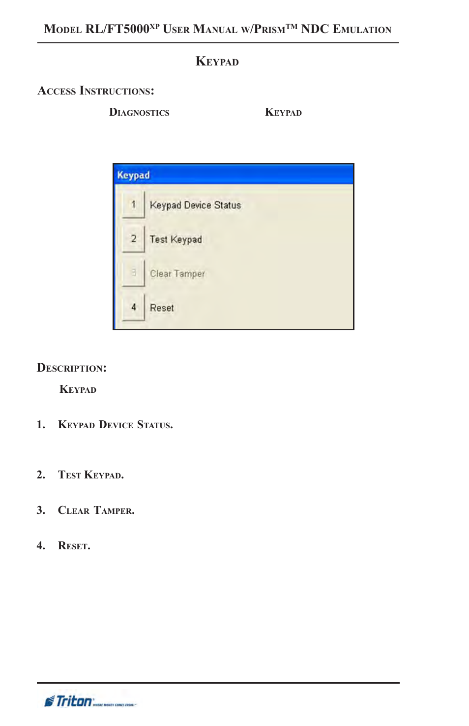 Rl/ft5000, Ndc e | Triton FT5000XP Prism NDC Emulation w/XFS Compliance User Manual User Manual | Page 84 / 129