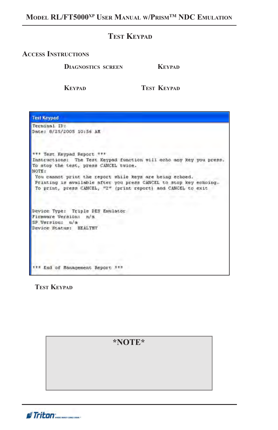 Rl/ft5000, Ndc e | Triton FT5000XP Prism NDC Emulation w/XFS Compliance User Manual User Manual | Page 86 / 129