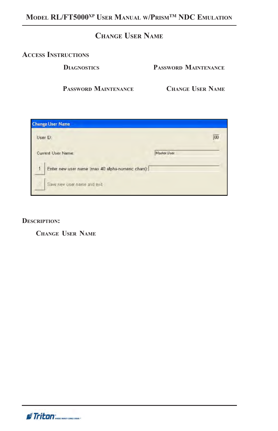 Rl/ft5000, Ndc e | Triton FT5000XP Prism NDC Emulation w/XFS Compliance User Manual User Manual | Page 98 / 129