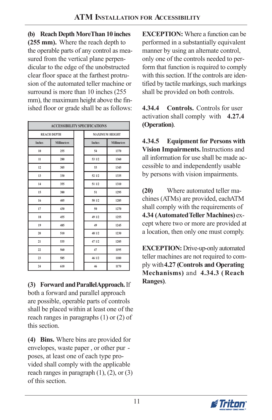 Atm i, Nstallation for, Ccessibility | Triton FT5000 PC-BASED ATM Installation Manual User Manual | Page 11 / 48
