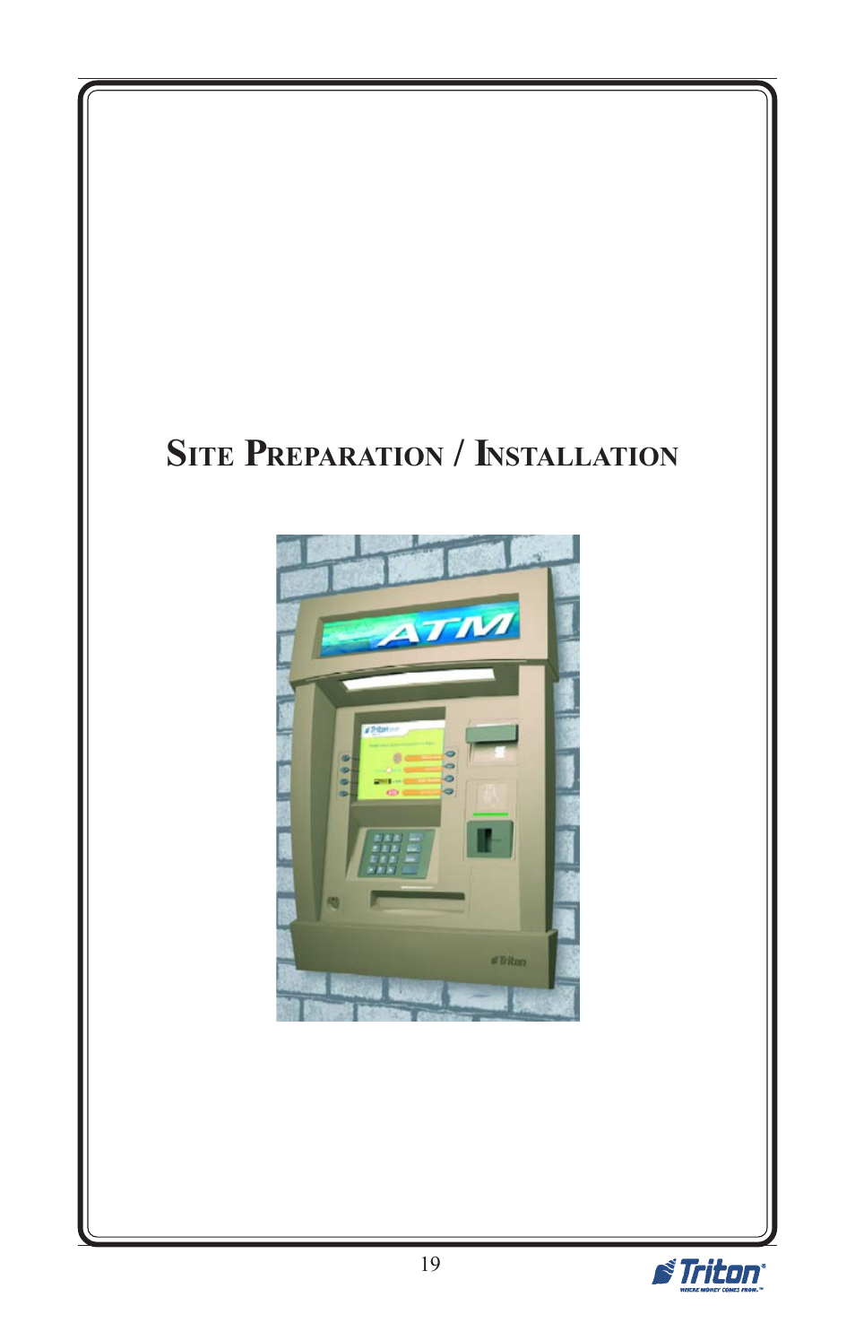Triton FT5000 PC-BASED ATM Installation Manual User Manual | Page 19 / 48