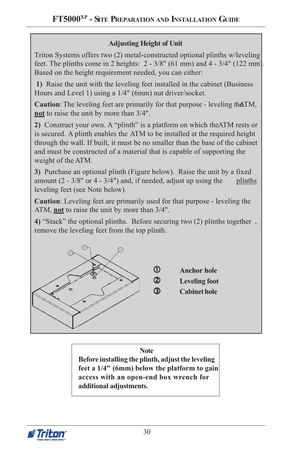 Triton FT5000 PC-BASED ATM Installation Manual User Manual | Page 30 / 48