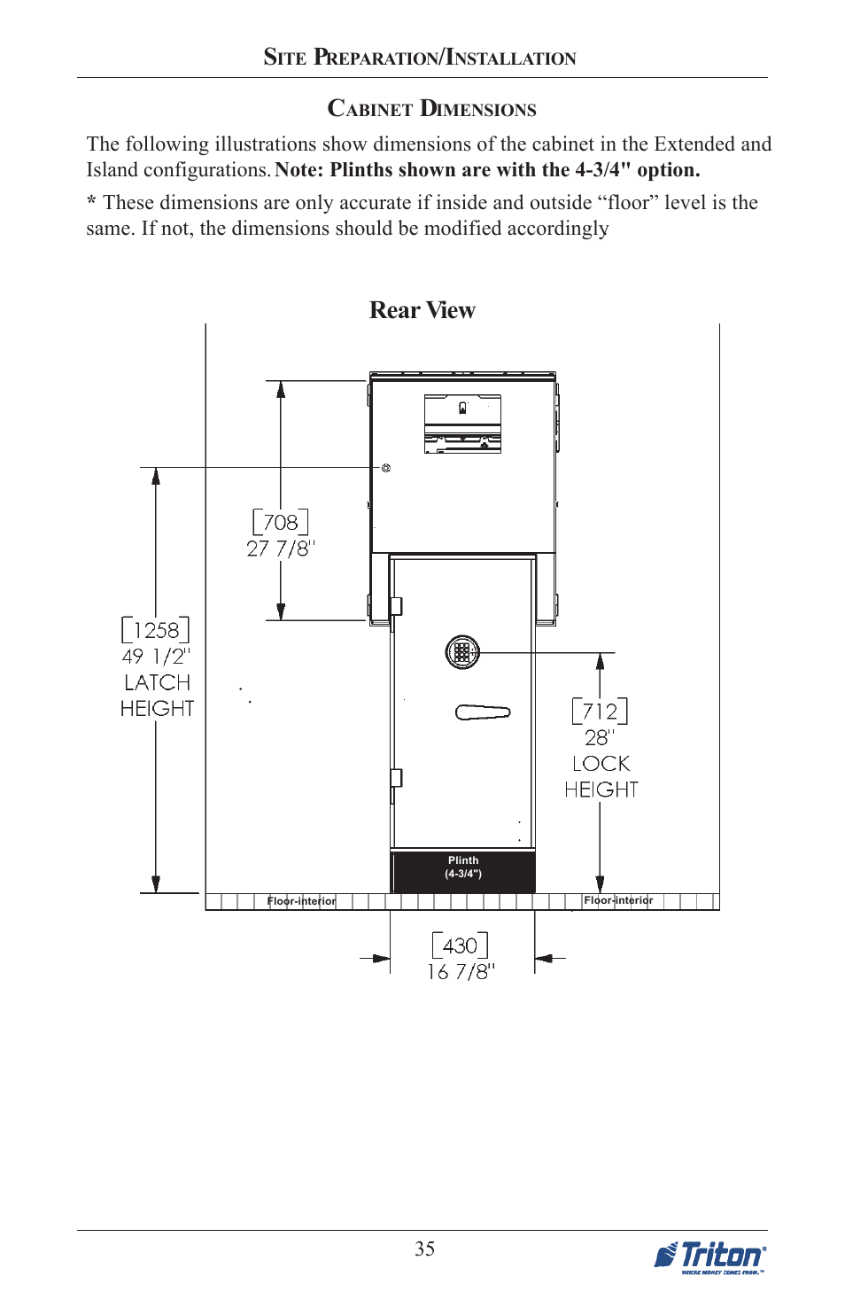 Rear view | Triton FT5000 PC-BASED ATM Installation Manual User Manual | Page 35 / 48