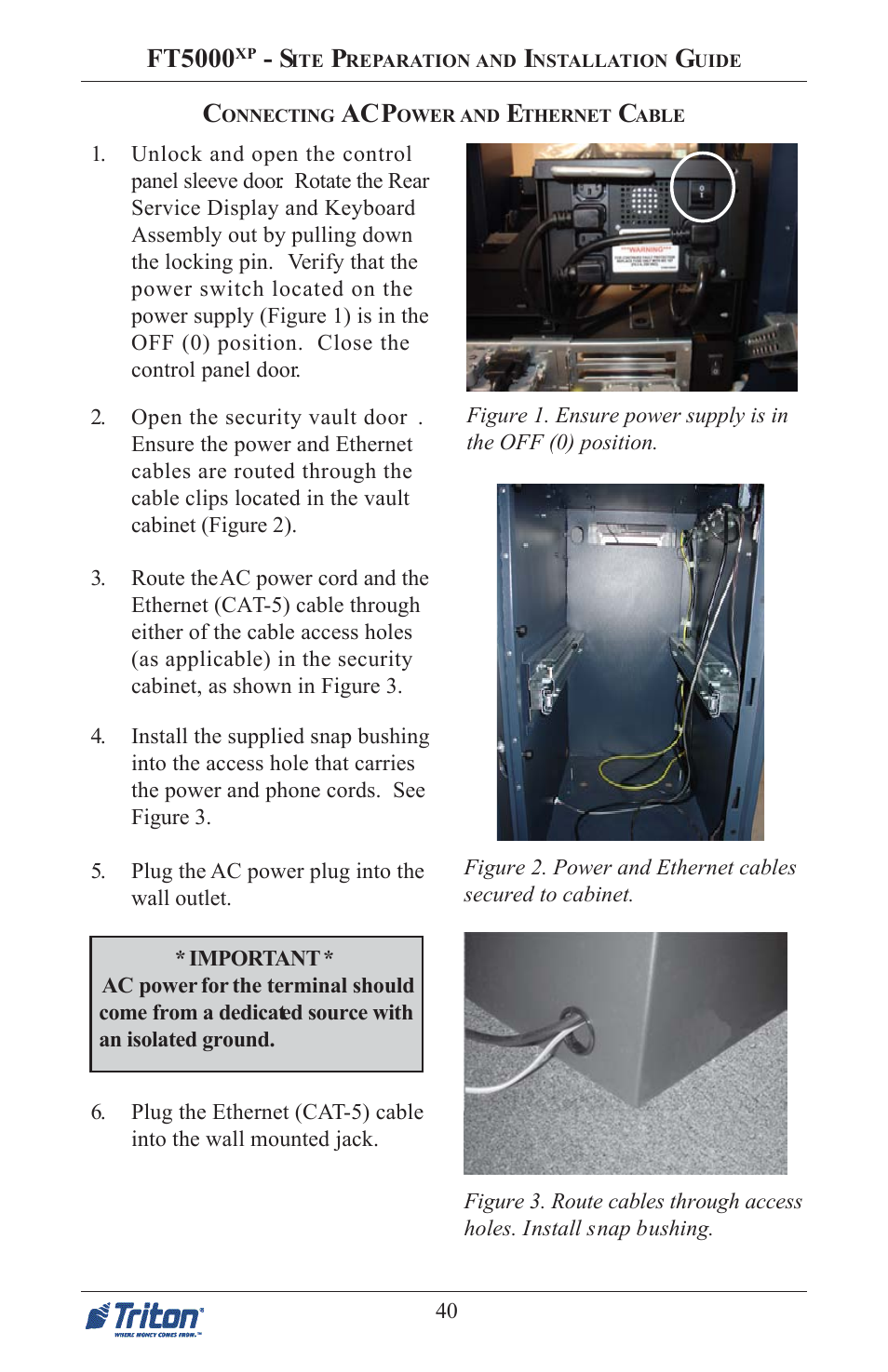 Ft5000, Ac p | Triton FT5000 PC-BASED ATM Installation Manual User Manual | Page 40 / 48