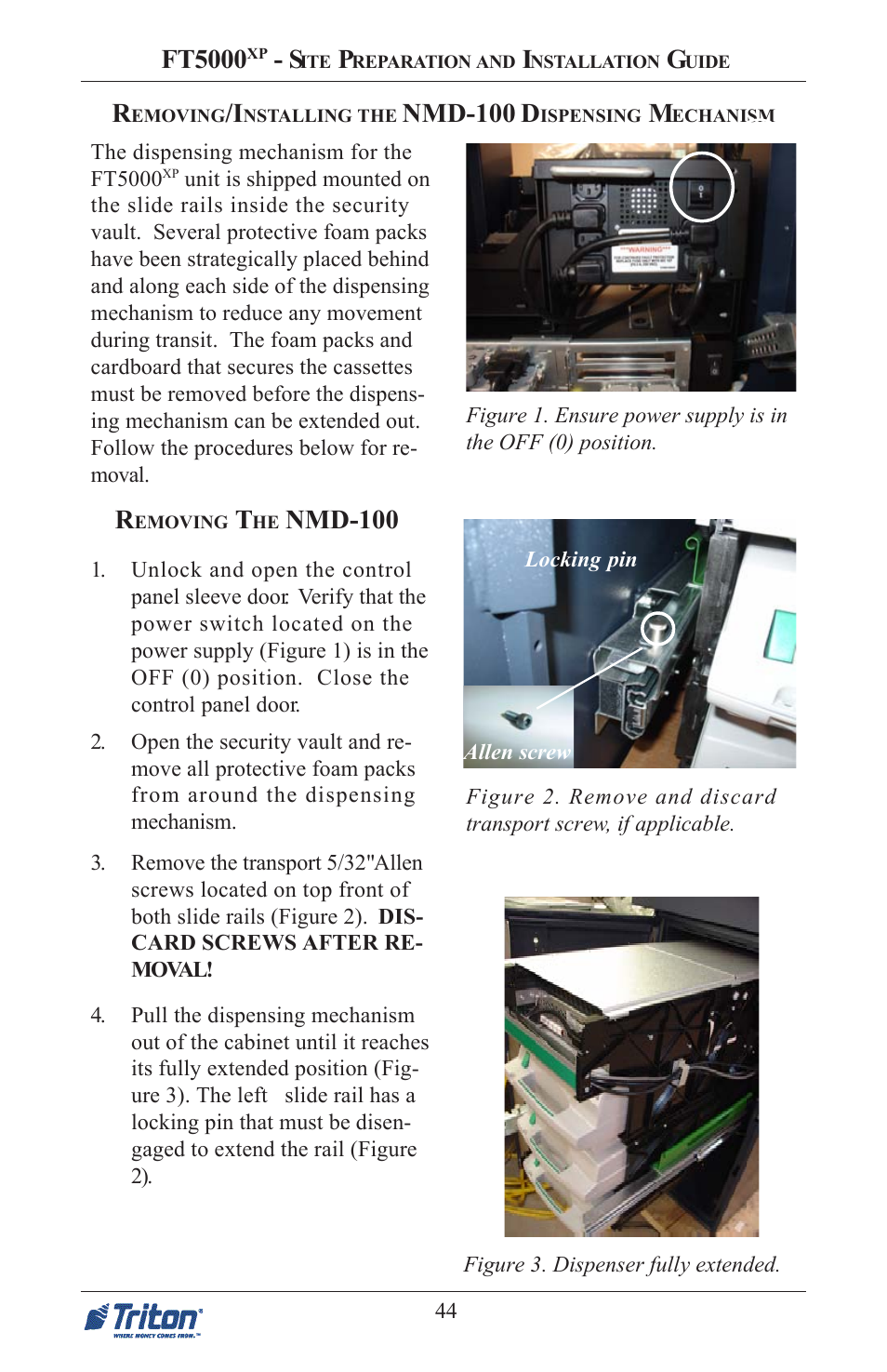 Nmd-100 d, Ft5000, Nmd-100 | Triton FT5000 PC-BASED ATM Installation Manual User Manual | Page 44 / 48