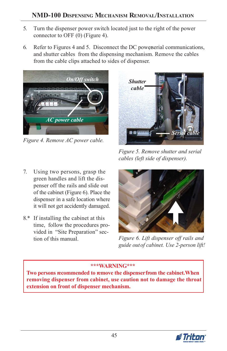 Nmd-100 d | Triton FT5000 PC-BASED ATM Installation Manual User Manual | Page 45 / 48