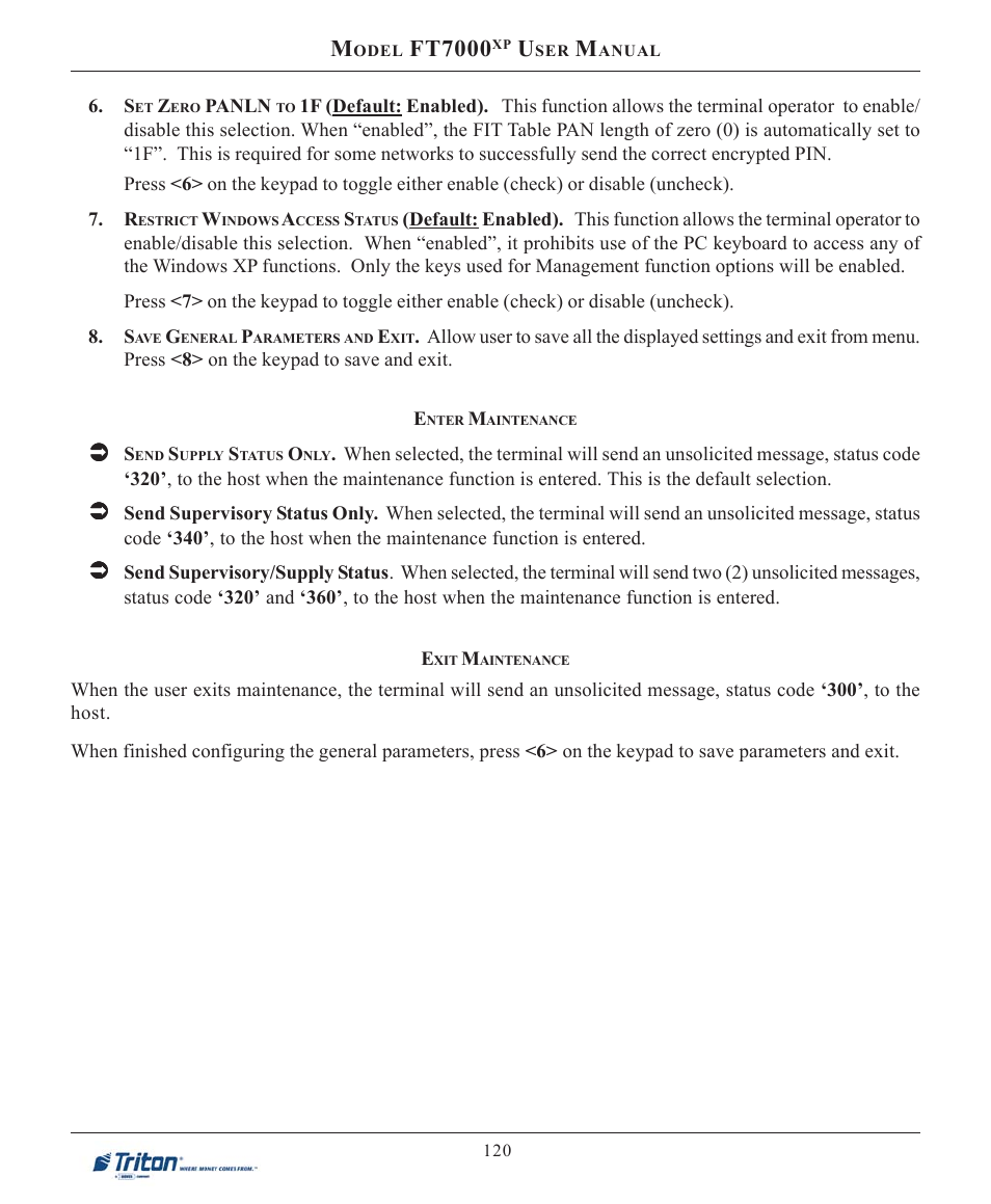 Ft7000 | Triton FT7000XP User Manual User Manual | Page 130 / 222