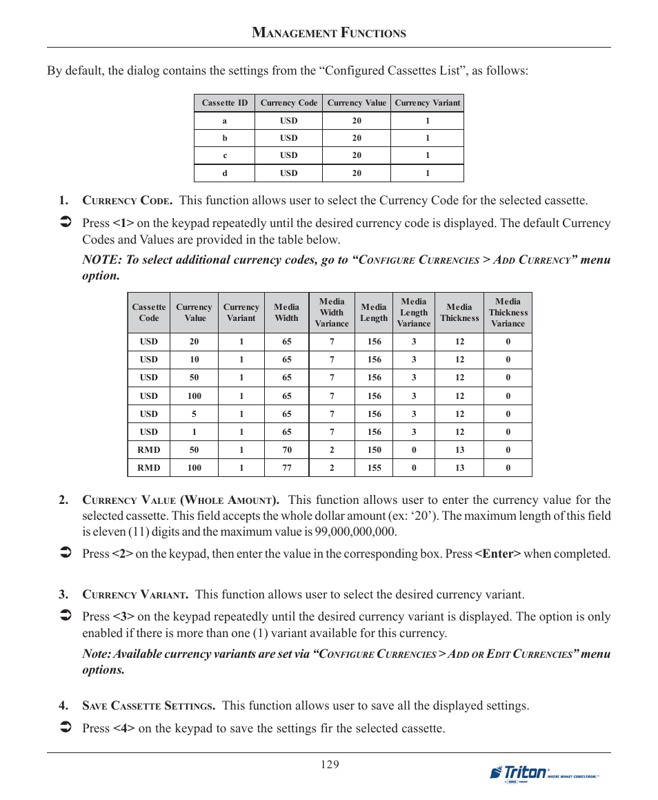 Menu option, Menu options. 4. s | Triton FT7000XP User Manual User Manual | Page 139 / 222