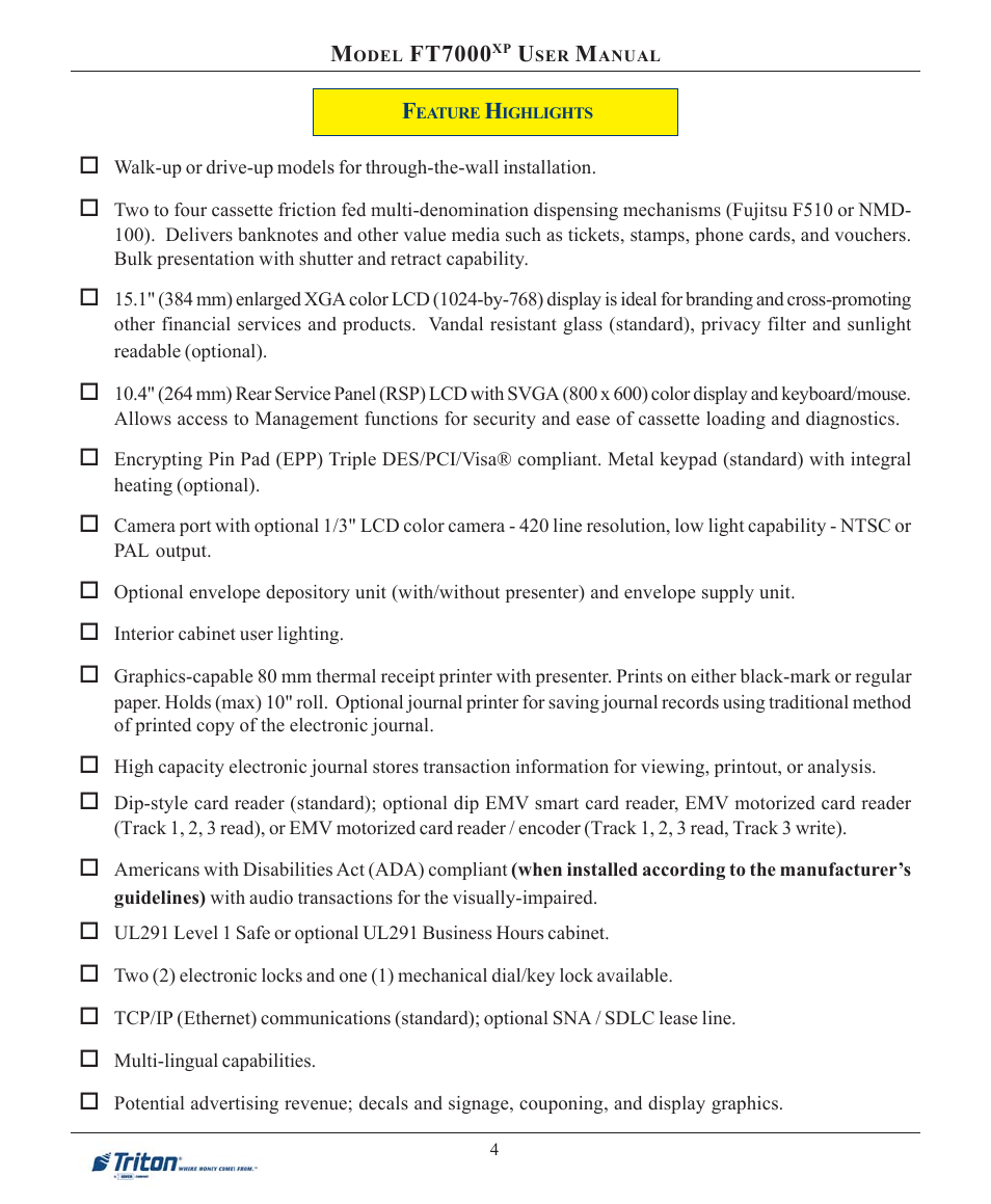 Triton FT7000XP User Manual User Manual | Page 14 / 222