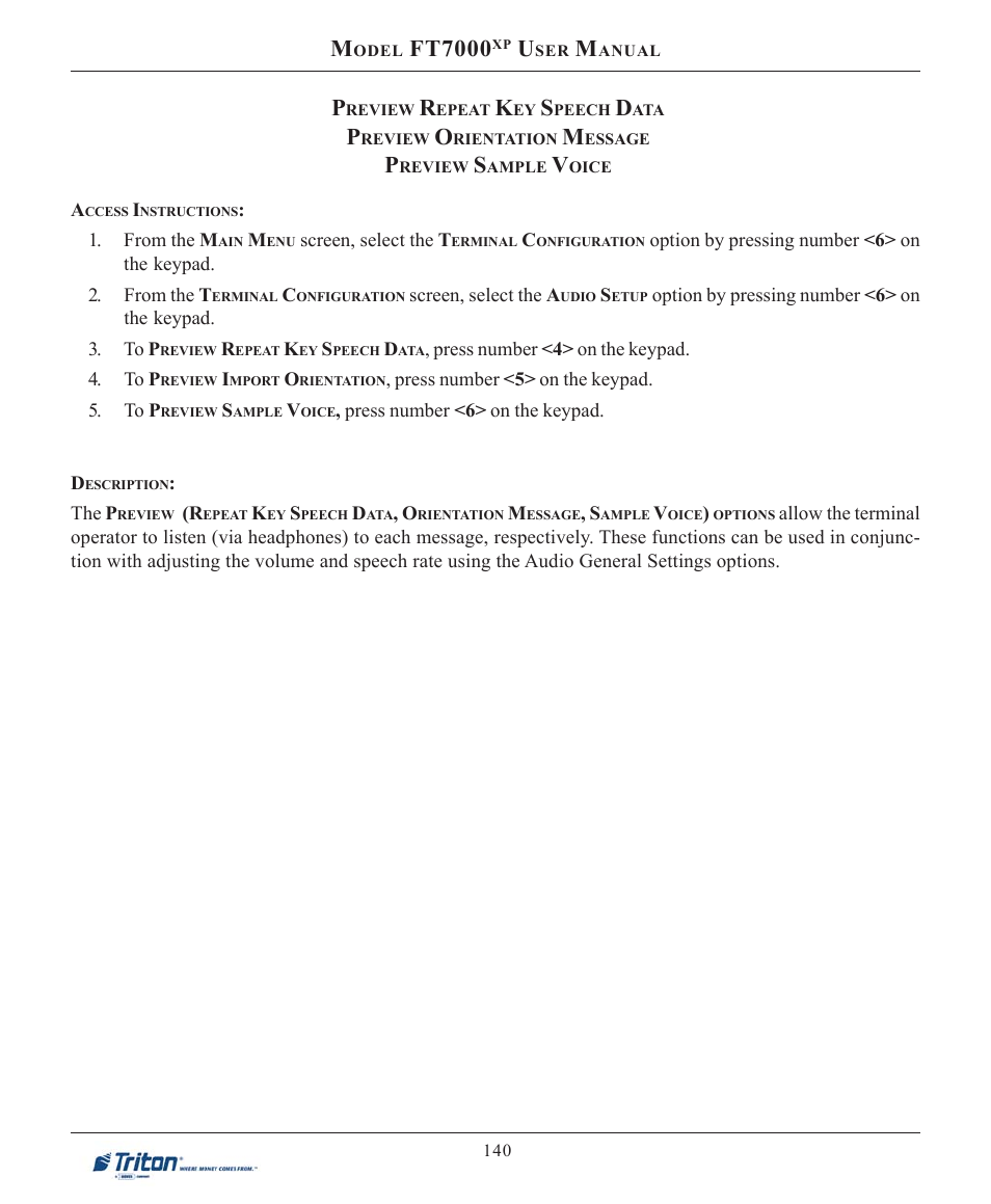 Ft7000 | Triton FT7000XP User Manual User Manual | Page 150 / 222