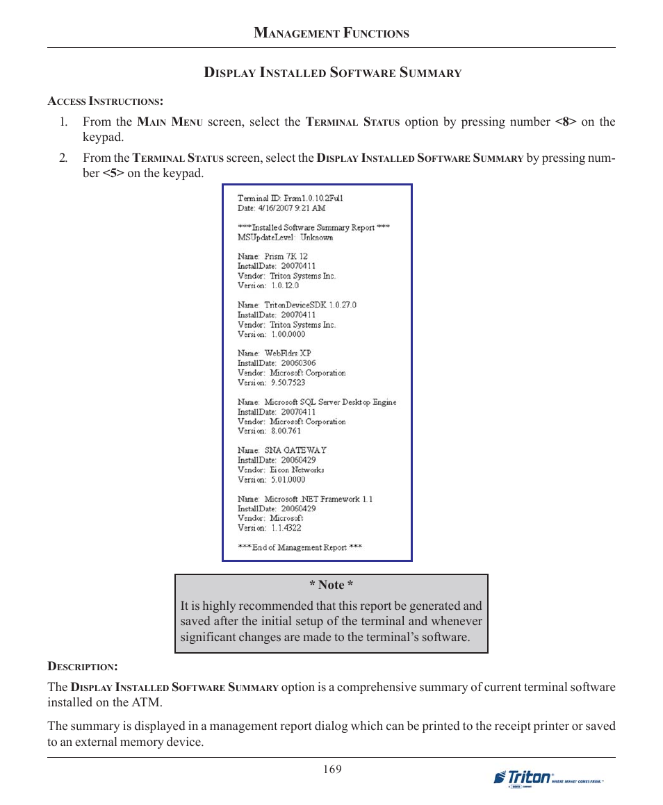 Triton FT7000XP User Manual User Manual | Page 179 / 222