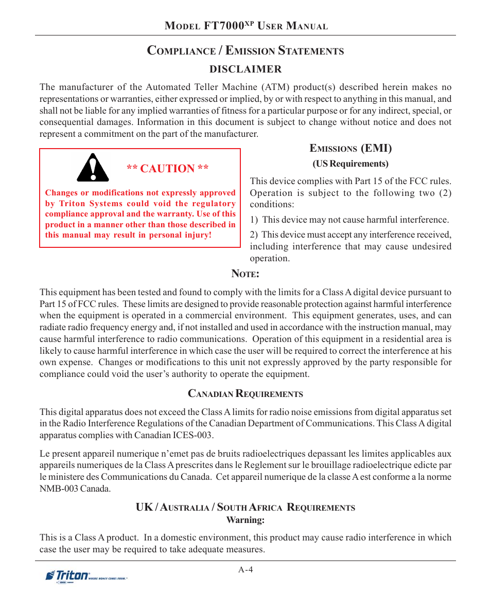 Triton FT7000XP User Manual User Manual | Page 200 / 222