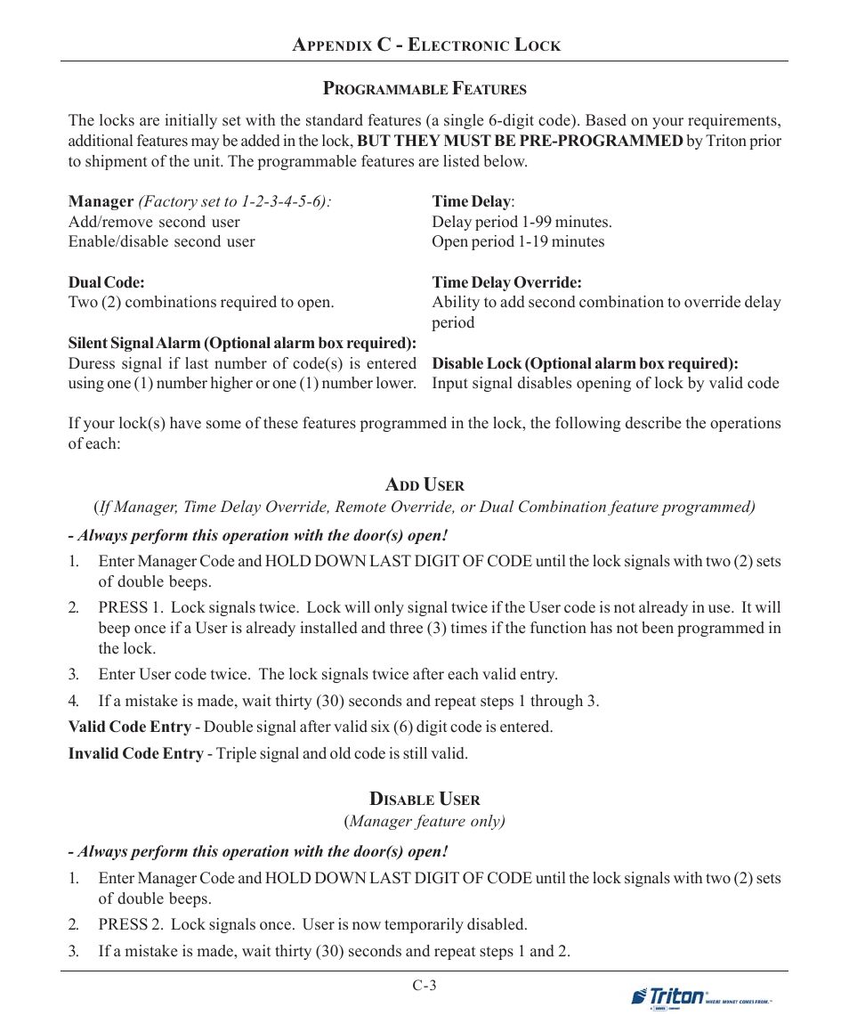 C - e | Triton FT7000XP User Manual User Manual | Page 211 / 222