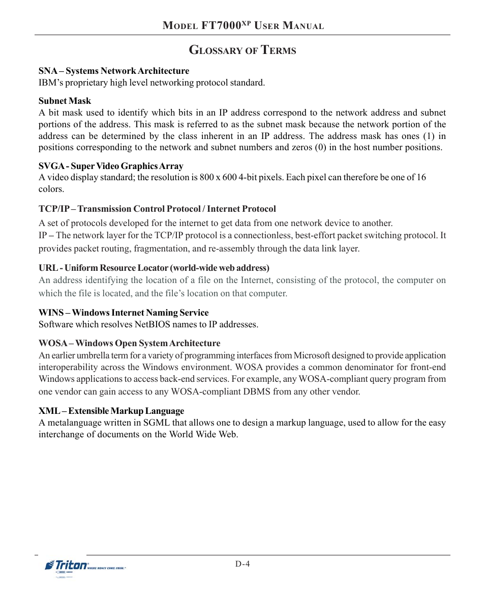 Triton FT7000XP User Manual User Manual | Page 218 / 222