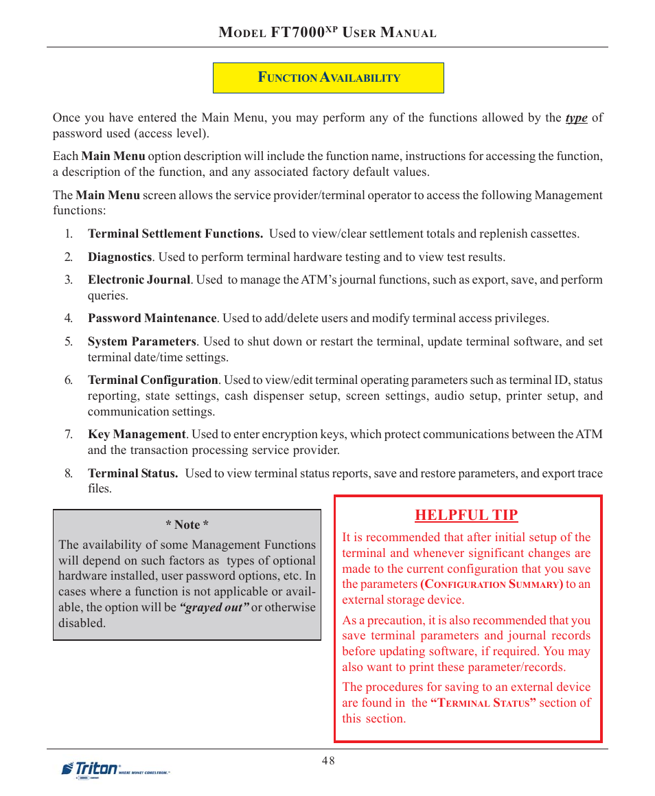 Ft7000, Helpful tip | Triton FT7000XP User Manual User Manual | Page 58 / 222