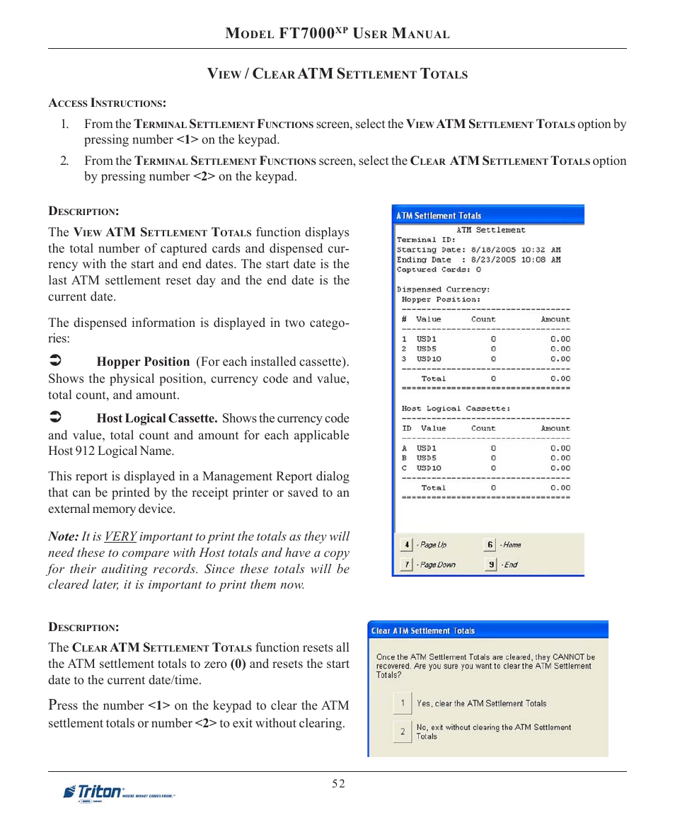 Ft7000, Atm s | Triton FT7000XP User Manual User Manual | Page 62 / 222