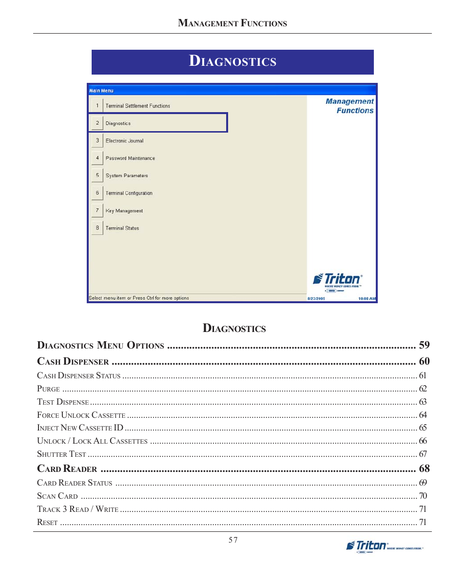 Iagnostics | Triton FT7000XP User Manual User Manual | Page 67 / 222