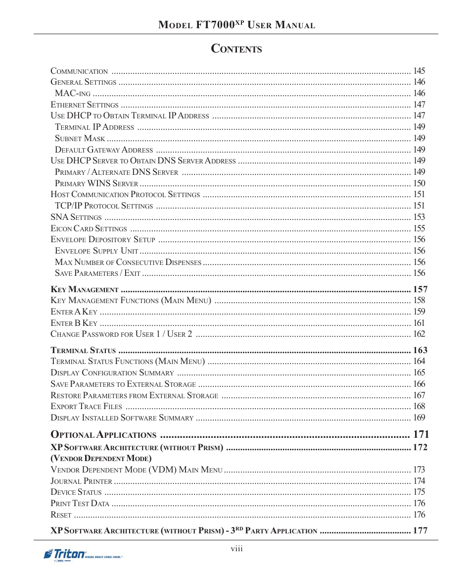 Ft7000 | Triton FT7000XP User Manual User Manual | Page 8 / 222