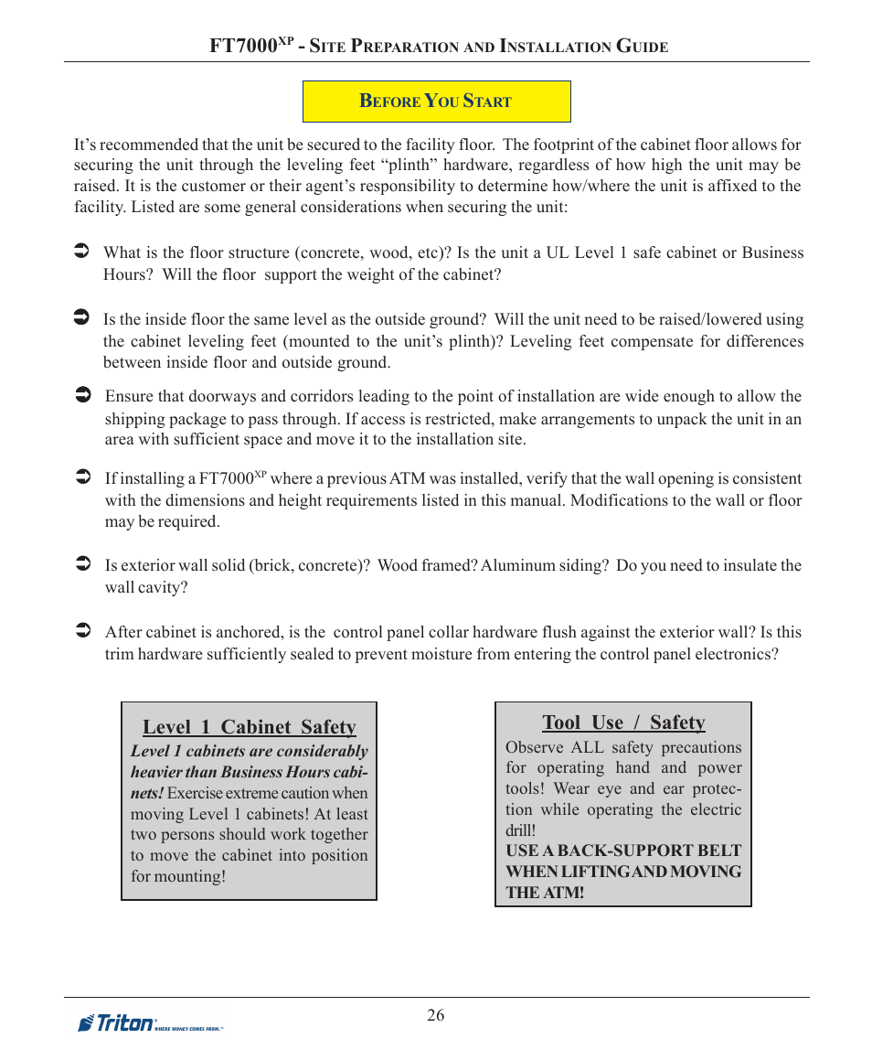 Triton FT7000XP Installation Manual User Manual | Page 26 / 59