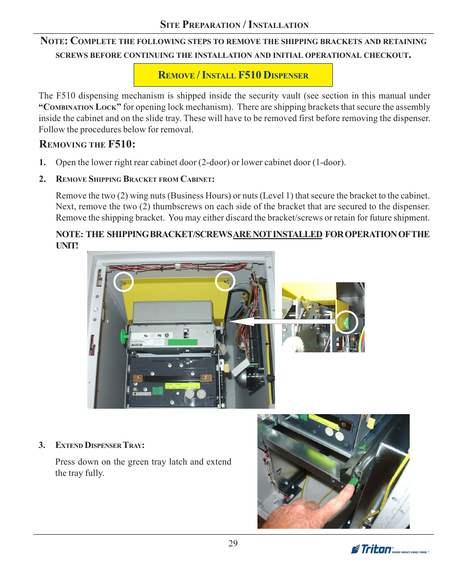 F510, F510 d | Triton FT7000XP Installation Manual User Manual | Page 29 / 59