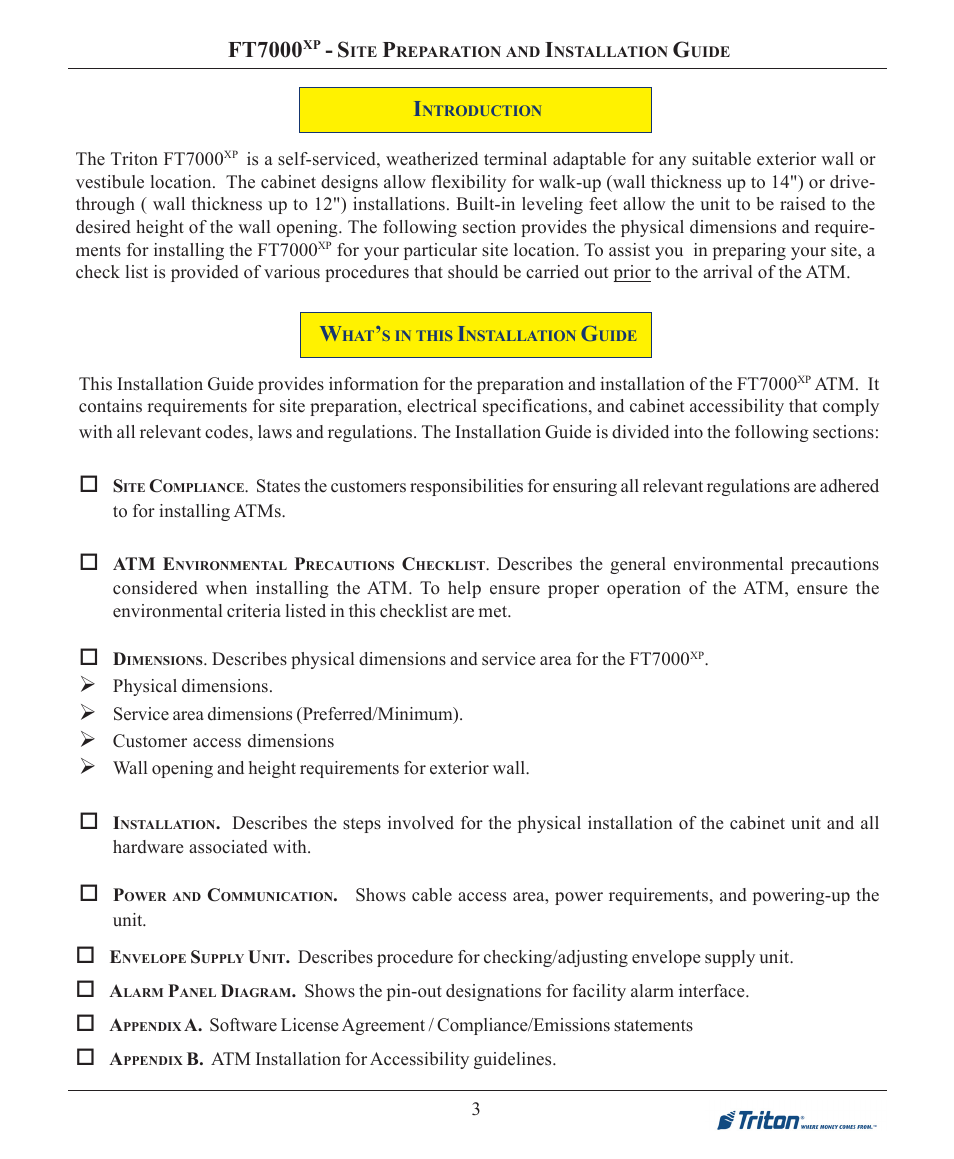 Ft7000 | Triton FT7000XP Installation Manual User Manual | Page 3 / 59