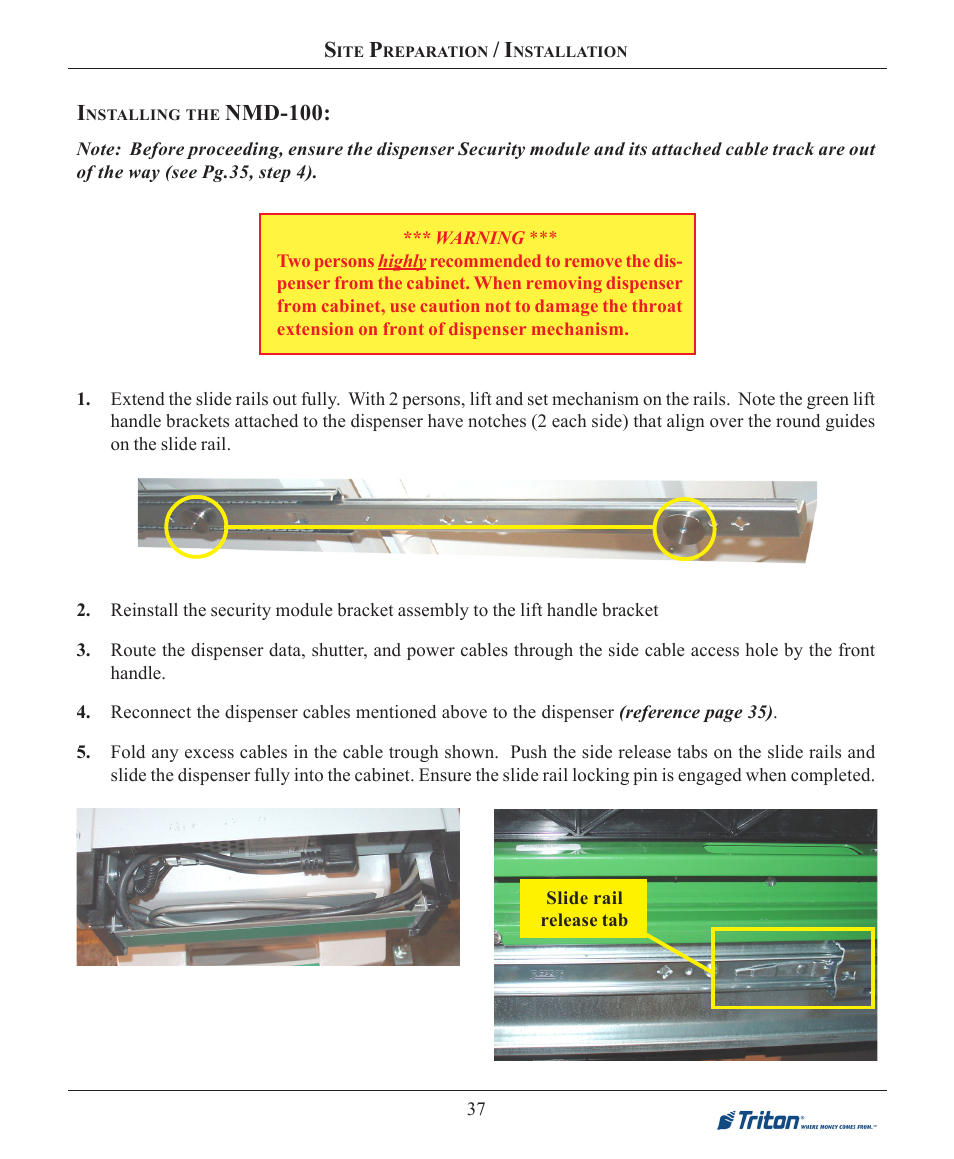 Nmd-100 | Triton FT7000XP Installation Manual User Manual | Page 37 / 59