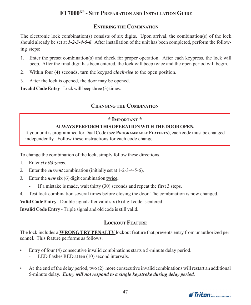 Ft7000 | Triton FT7000XP Installation Manual User Manual | Page 47 / 59