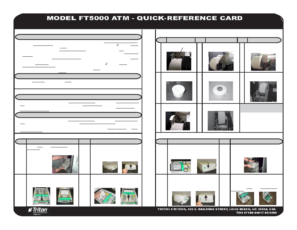 Triton FT5000 Quick Reference Guide User Manual | Page 2 / 2
