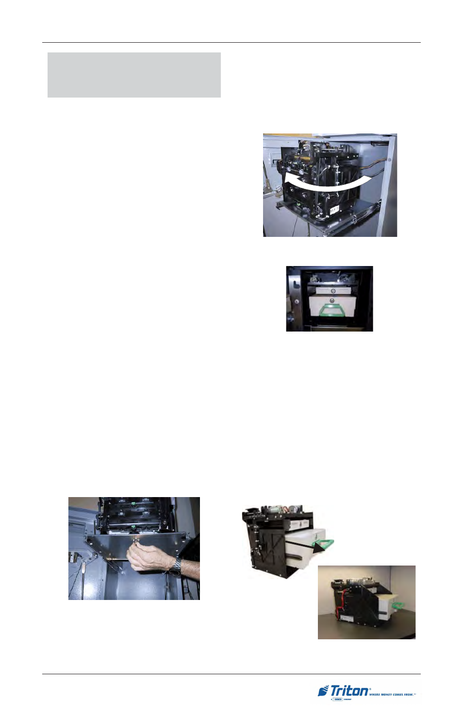 Removing the currency cassette | Triton RL5000 User Manual User Manual | Page 57 / 208