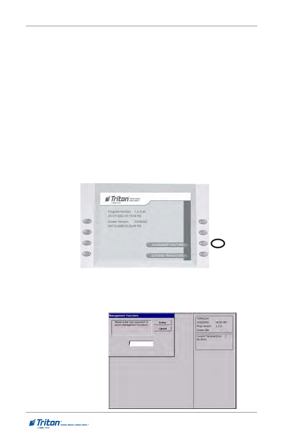 Introduction, Rl5000 s, Accessing the management functions menu | Triton RL5000 User Manual User Manual | Page 68 / 208