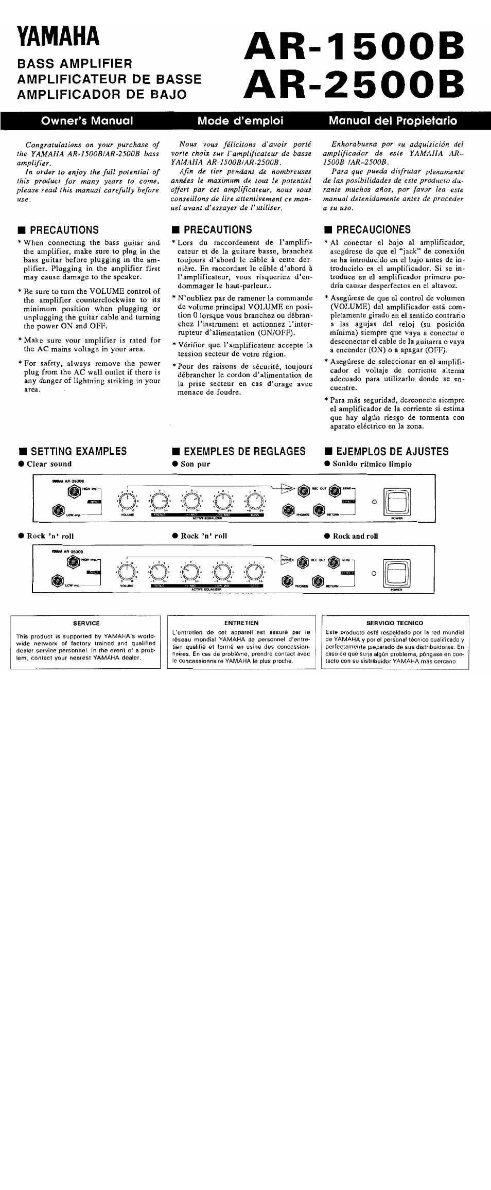 Yamaha AR-1500B User Manual | 4 pages