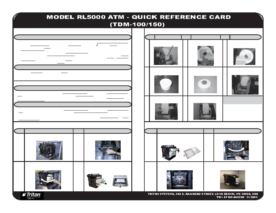 Triton RL5000 TDM100_150 Quick Reference Guide User Manual | Page 2 / 2