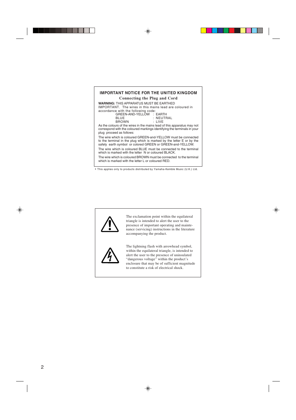 Important notice for the united kingdom, Owner’s manual | Yamaha AS60-112T User Manual | Page 2 / 22