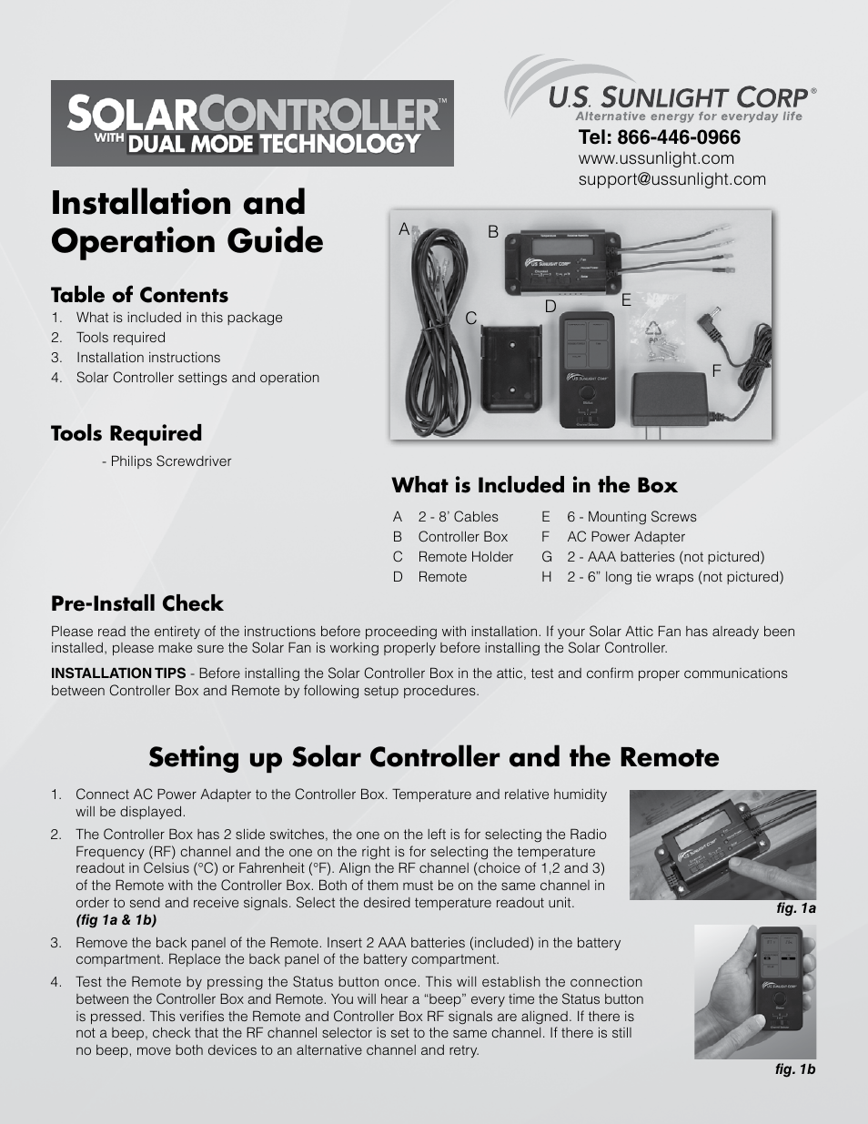 U.S. Sunlight SC12 Solar Controller User Manual | 8 pages