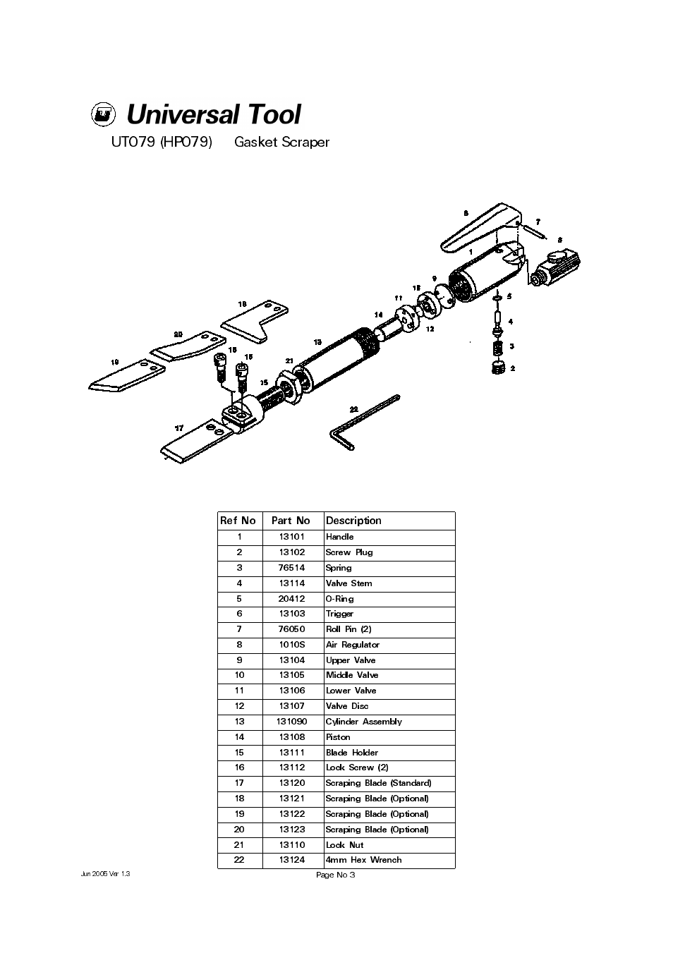 Universal Air Tools UT079 (HP079) User Manual | Page 3 / 4
